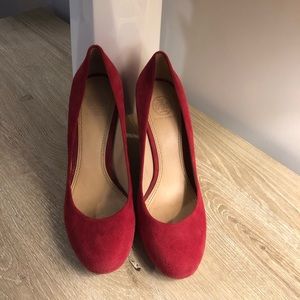 Red Tory Burch Wedge Pumps